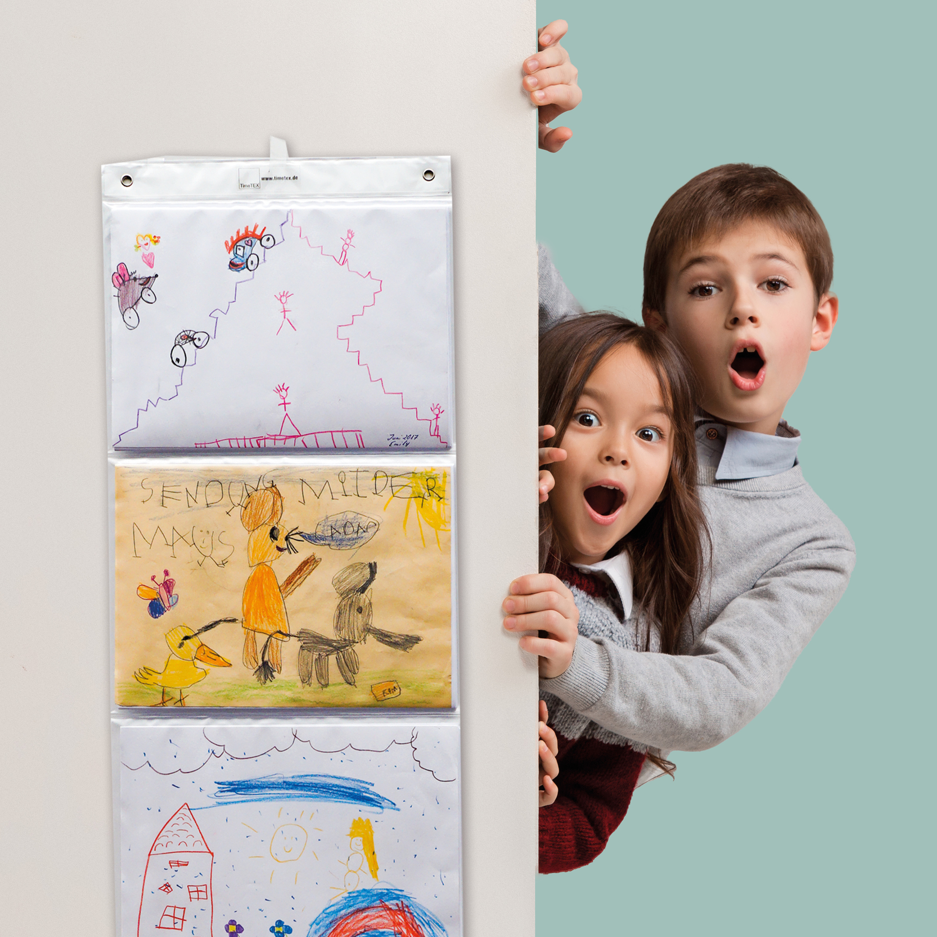 Hänge-Orga-Taschen A4, 6 Einstecktaschen im Querformat, mit Bügel Hänge-Orga-Taschen A4, 6 Einstecktaschen im Querformat, mit Bügel