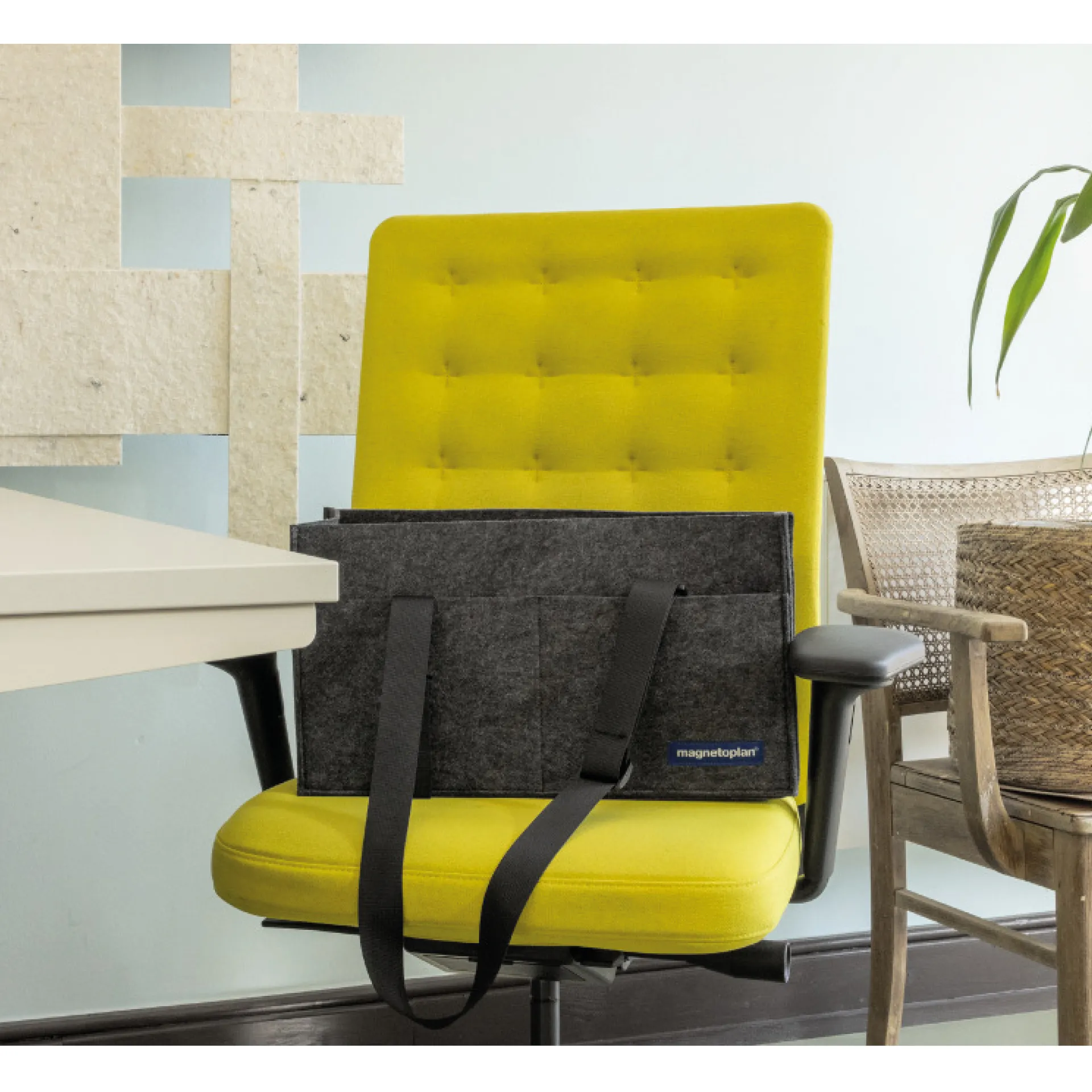 Fächer-Tasche aus Filz, faltbar, anthrazit