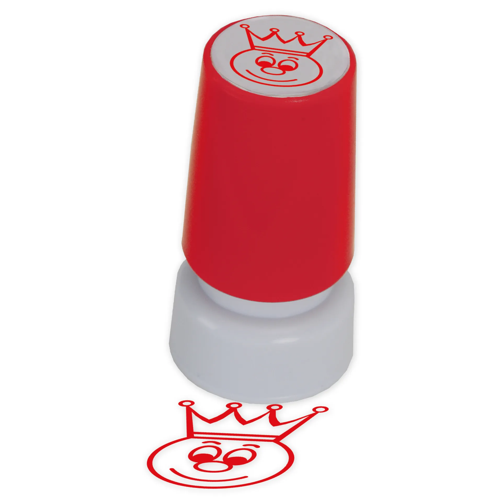 Siebdruck-Stempel "Perpetuum", "Gesicht mit Krone"