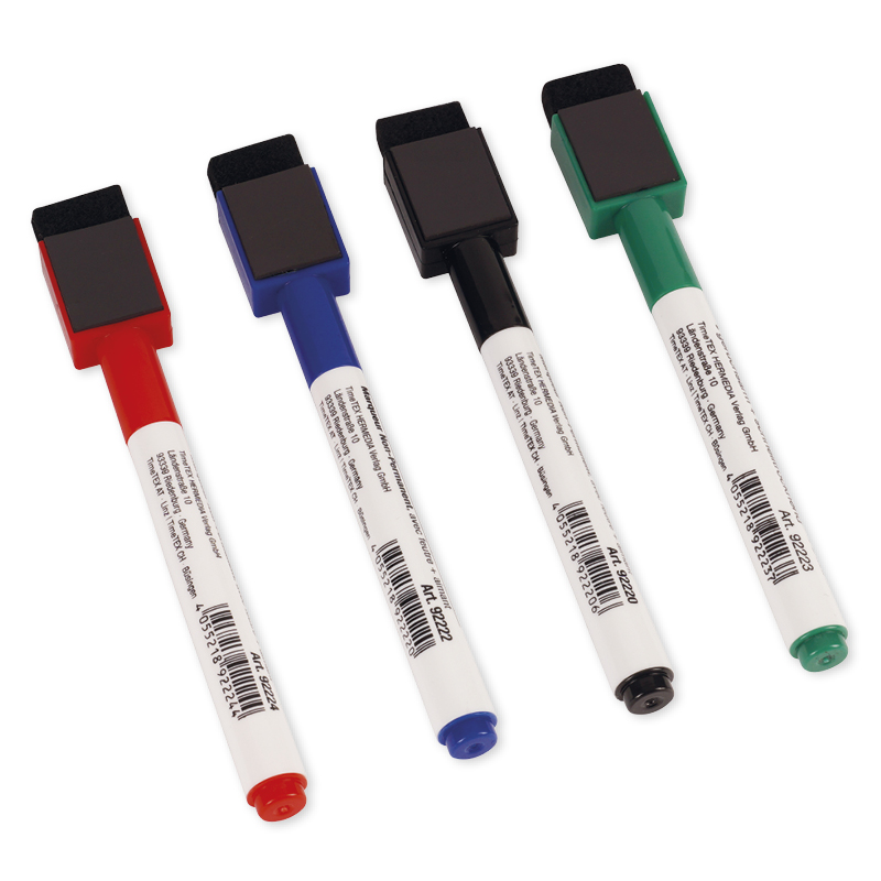 Set Folien-Schreiber abwischbar mit Filzwischer + Magnet