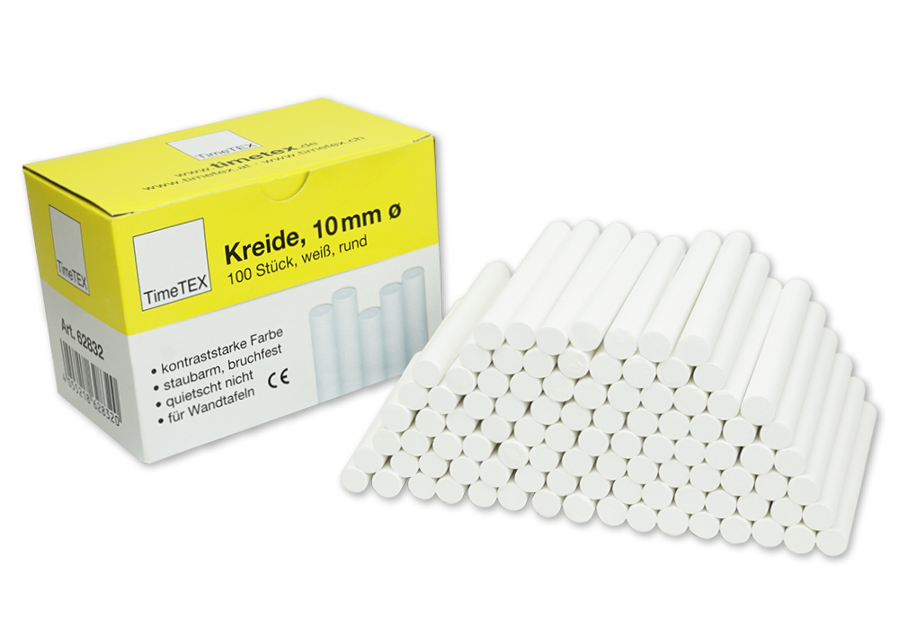 Kreide 10 mm ø, weiß, im 100-er Pack