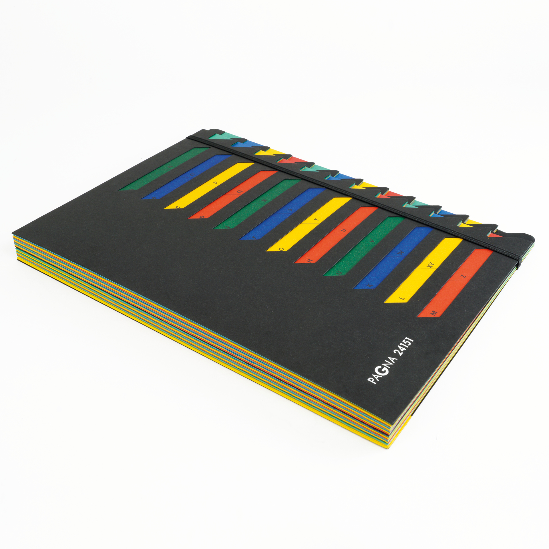 Tisch-Fächermappe 1-12 aus Pappe A4, farbig mit Verschlussgummi Tisch-Fächermappe 1-12 aus Pappe A4, farbig mit Verschlussgummi