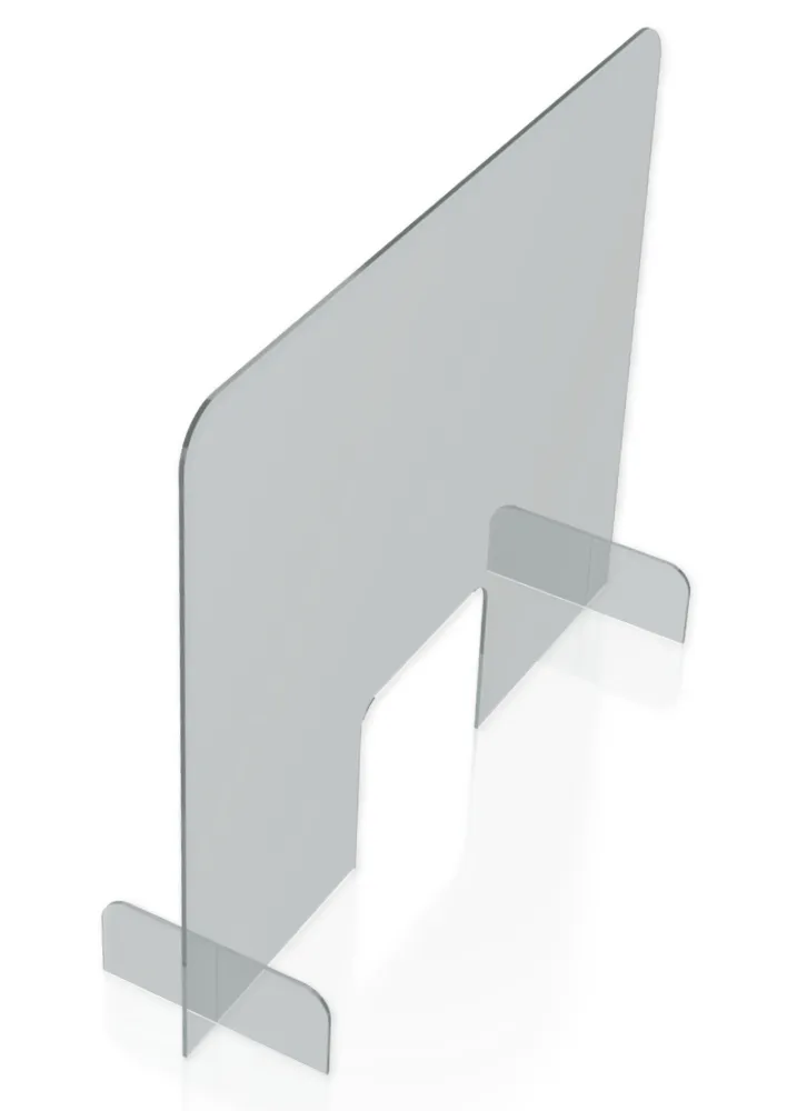 Hygiene-Schutzwand Standard XL für Tische, mit Durchreiche