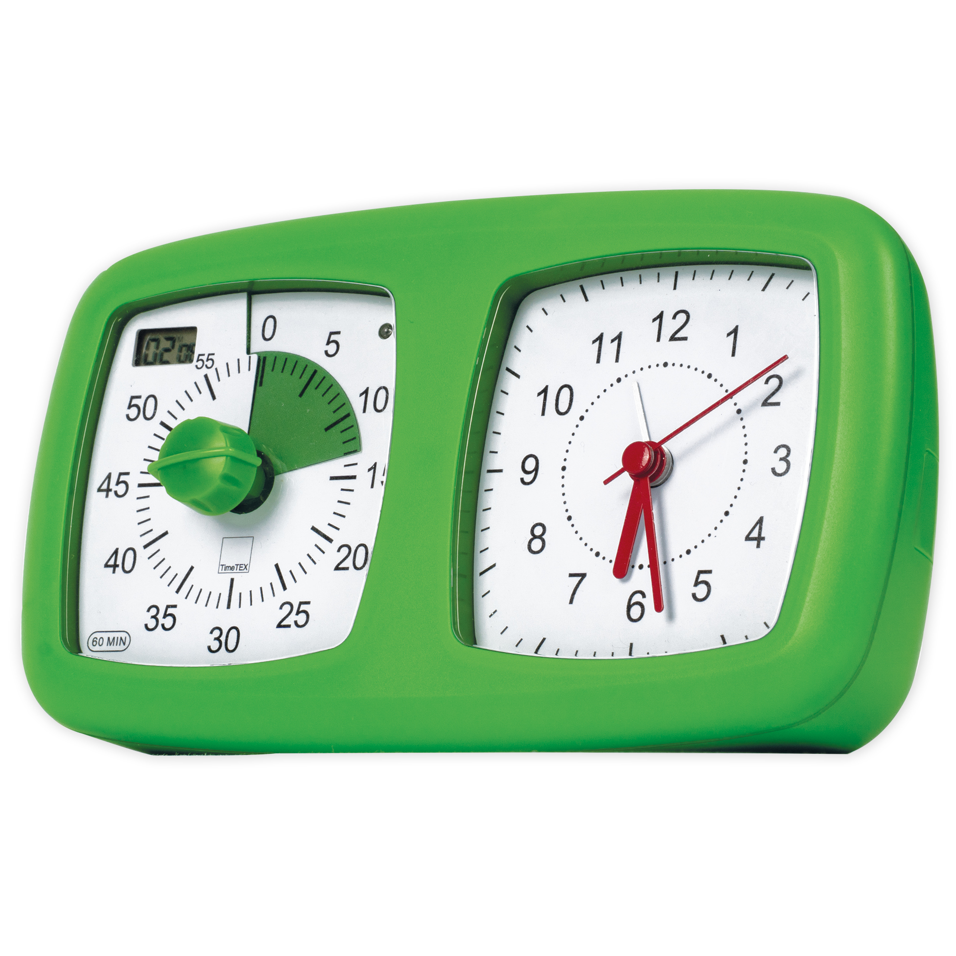 TimeTEX Zeitdauer-Uhr "lautlos" 4in1, grün, 18x10 cm
