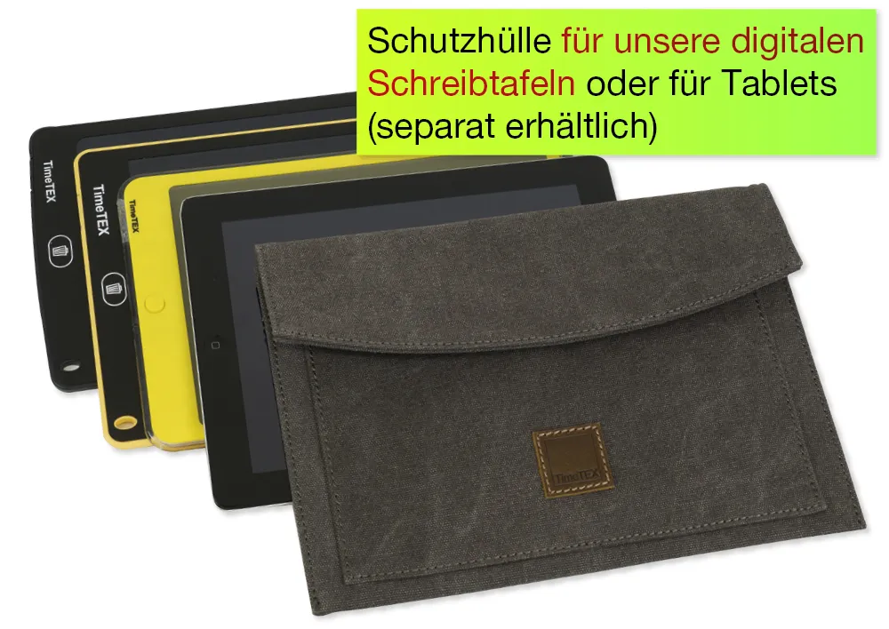 TimeTEX Tablet-Hülle aus Canvas mit Einstecktasche, 30x21 cm