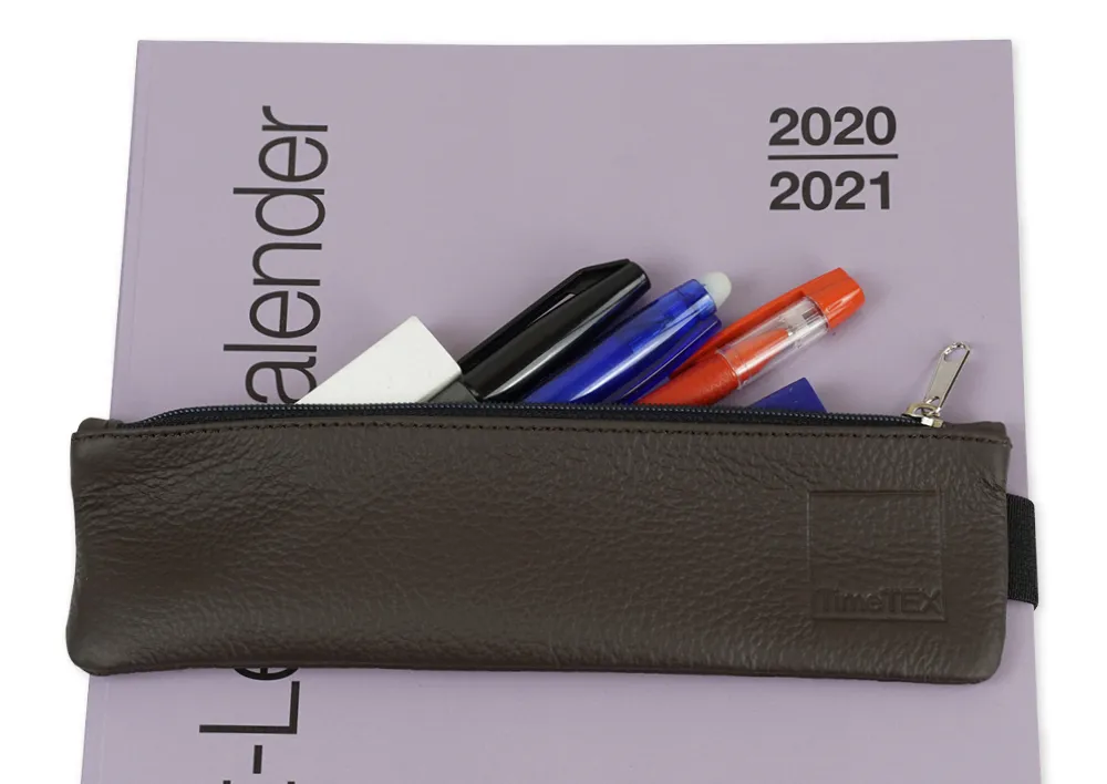 Aufspann-Stiftmäppchen aus Leder, für A5 und A4