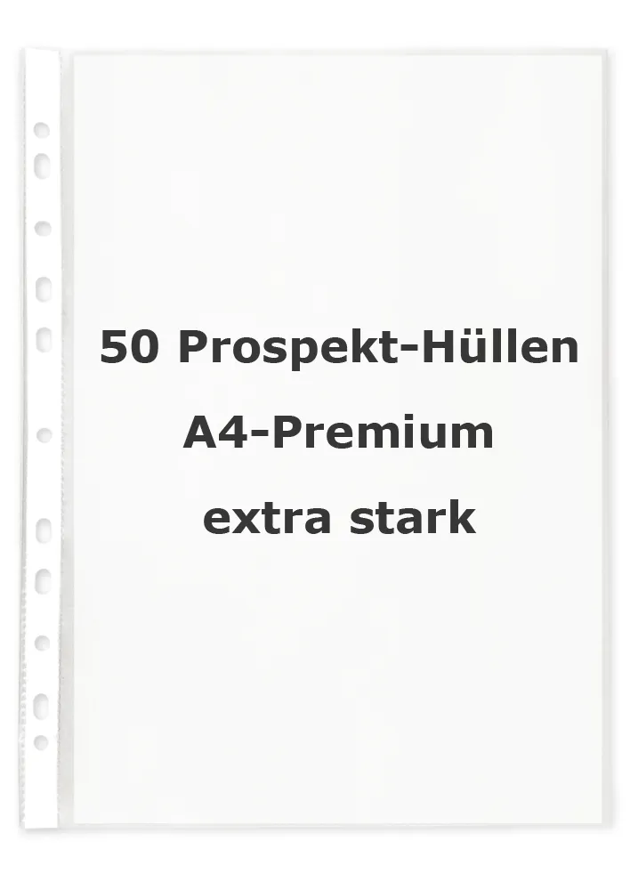 Prospekt-Hüllen A4 Premium, extra stark, 50 Stück 