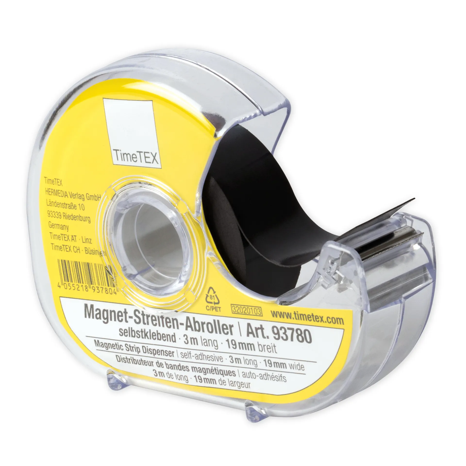 Magnet-Streifen-Abroller, selbstklebend, 19 mm, 3 m