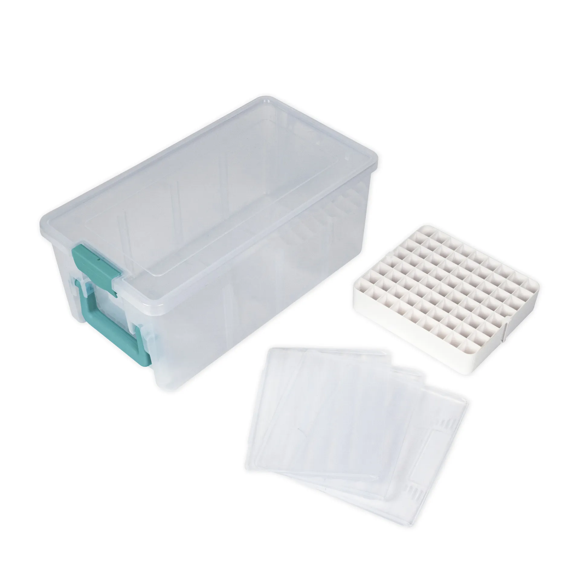 TimeTEX Klappdeckel-Box mit Stifte-Einsatz, transparent