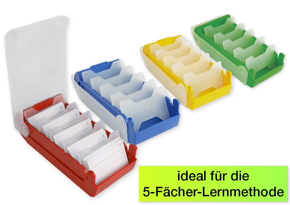 Lernbox A8 Kunststoff mit 100 Lernkärtchen Lernbox A8 Kunststoff mit 100 Lernkärtchen