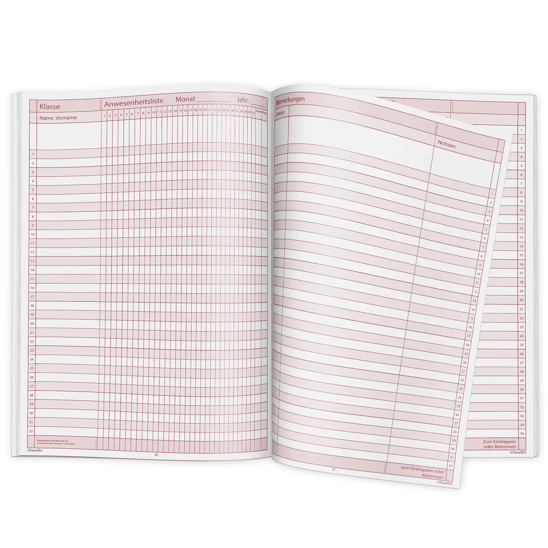 TimeTEX Heft Anwesenheit A4 