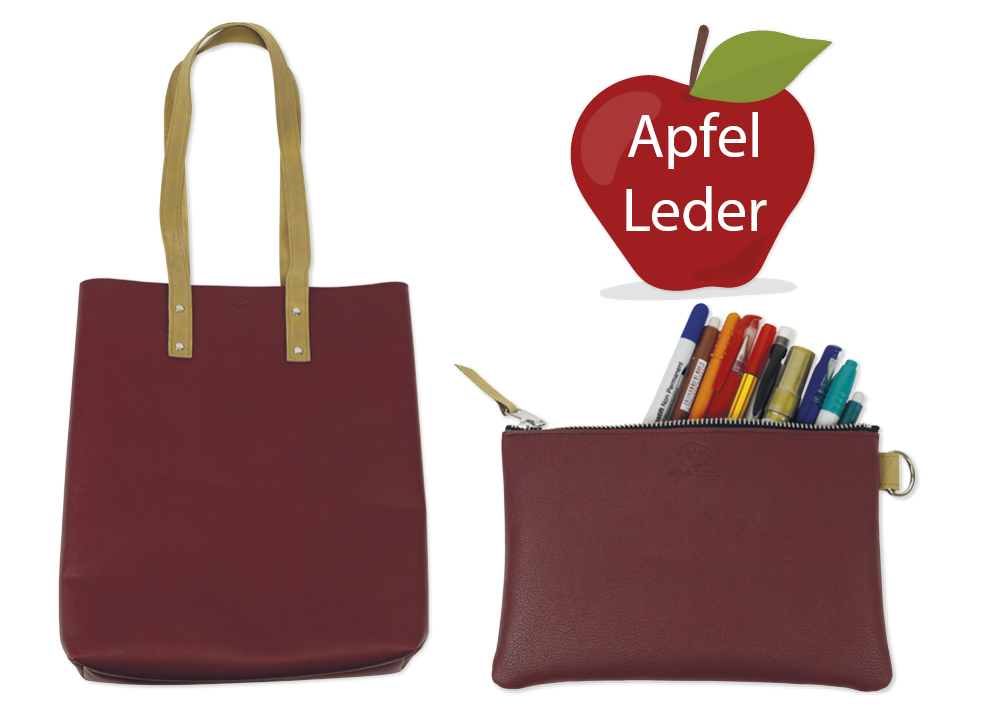 Schultertasche "Mali" aus Apfelleder Schultertasche "Mali" aus Apfelleder