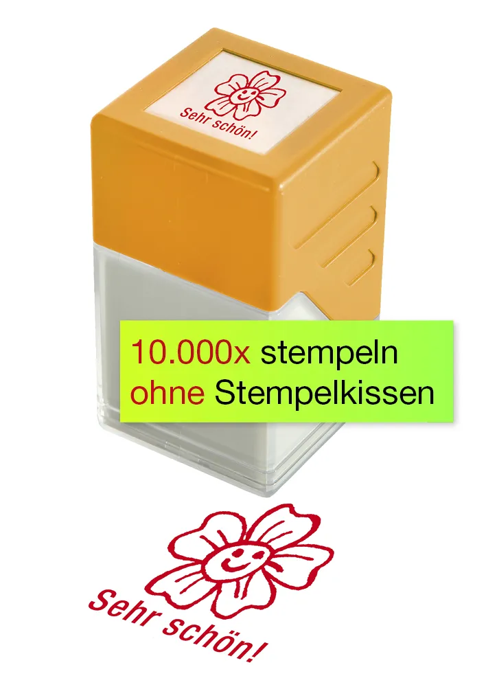 Siebdruck-Stempel "Perpetuum", Blume "Sehr schön!"