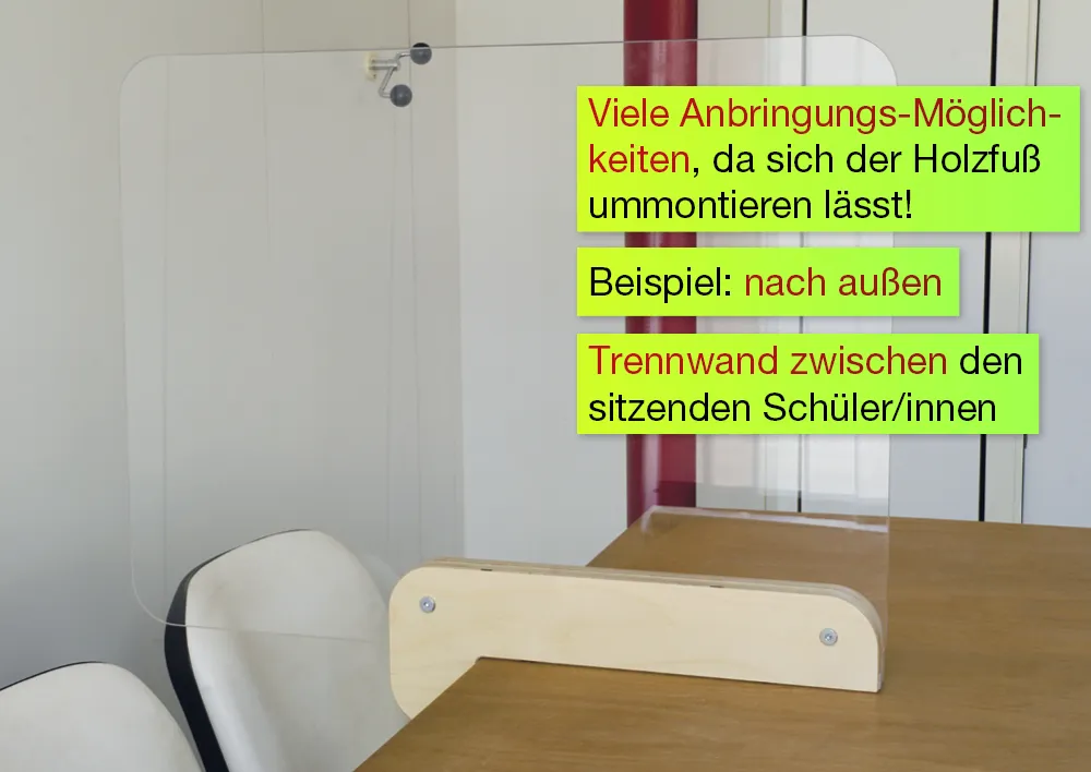 Hygiene-Schutzwand Flexaform für Tische, transparent