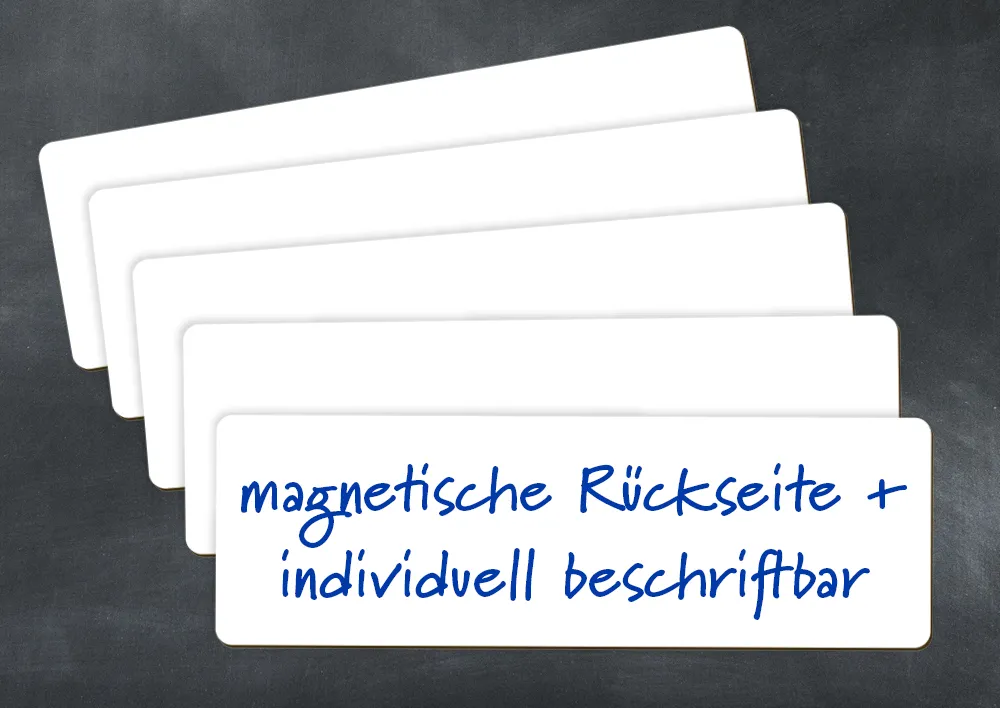 Whiteboard-Schilder, magnetisch, 9,3x29,5 cm, 5-tlg.