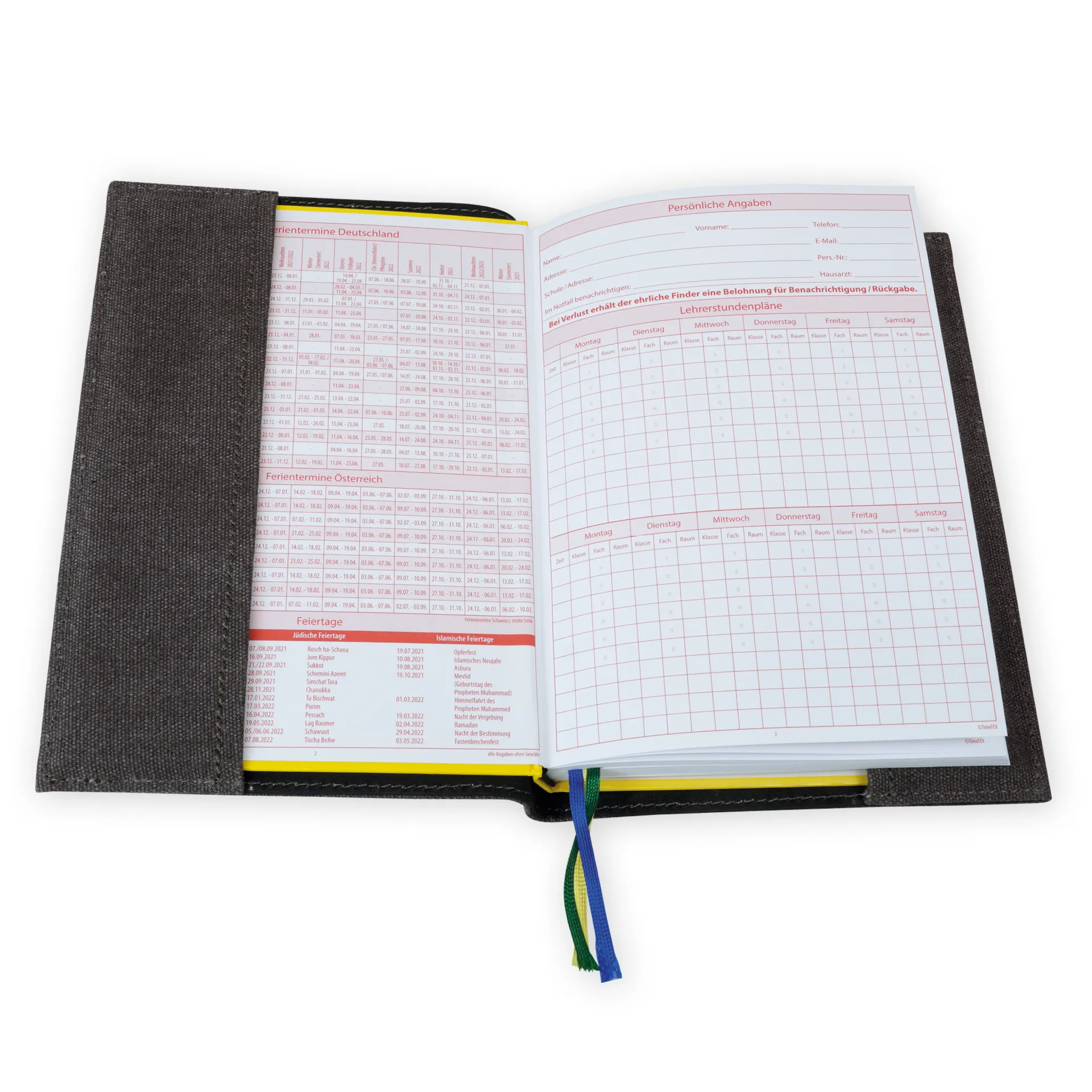 TimeTEX Kalenderhülle aus Canvas A5-Plus, mit Stiftschlaufe