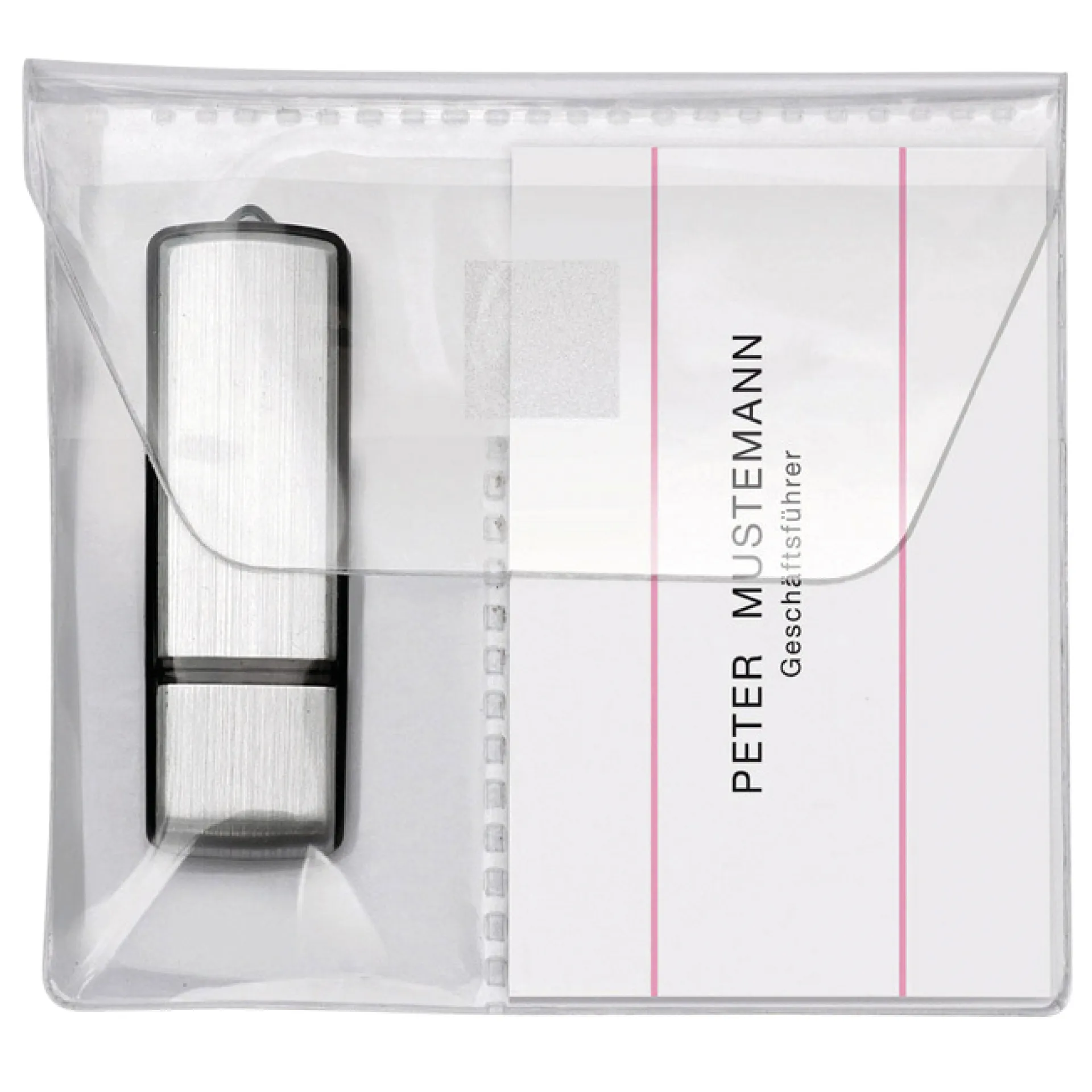 USB-Stick-Tasche mit Klappe, selbstklebend, 2 Stück