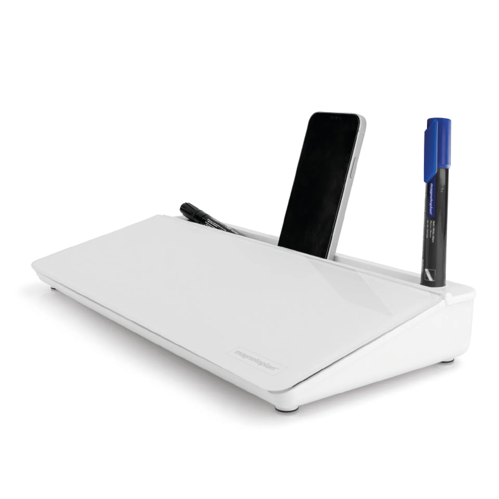 Tisch-Organizer mit beschriftbarer Glasoberfläche, weiß