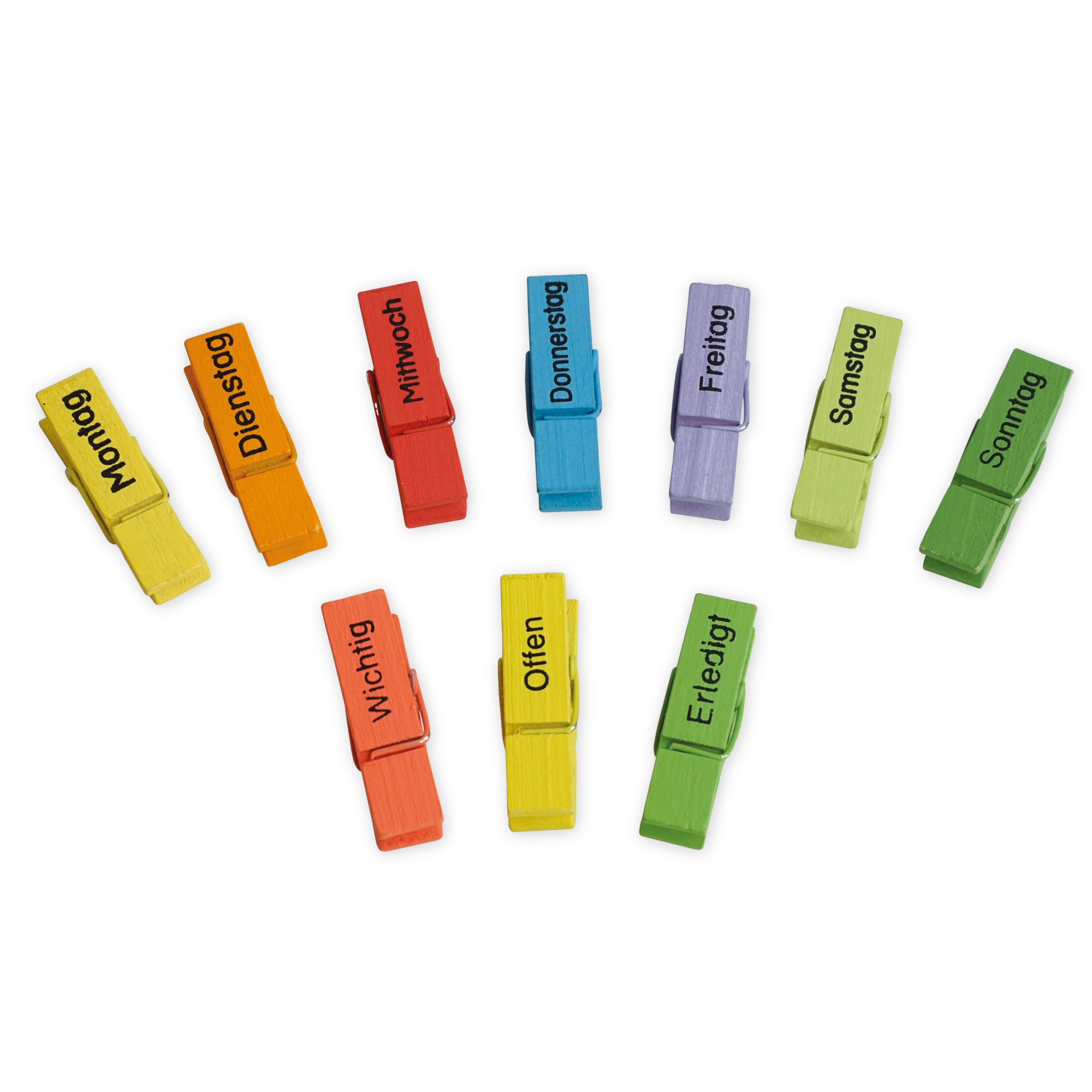 TimeTEX Wochentags-Klammern 10-tlg., farbig, mit Magnet TimeTEX Wochentags-Klammern 10-tlg., farbig, mit Magnet