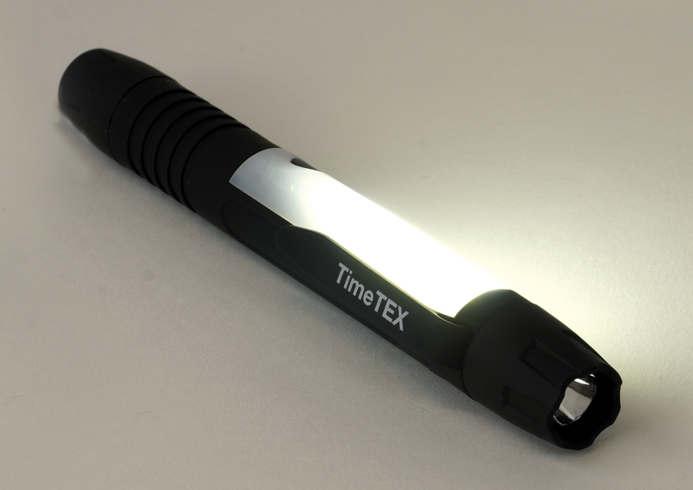 LED-Taschenlampe mit Leselicht, 17 cm lang, 2 cm ø