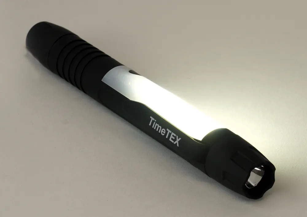 LED-Taschenlampe mit Leselicht, 17 cm lang, 2 cm ø