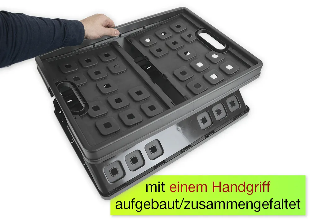 Klappbox aus Kunststoff, ca. 46 Liter, bis 30 kg, anthrazit