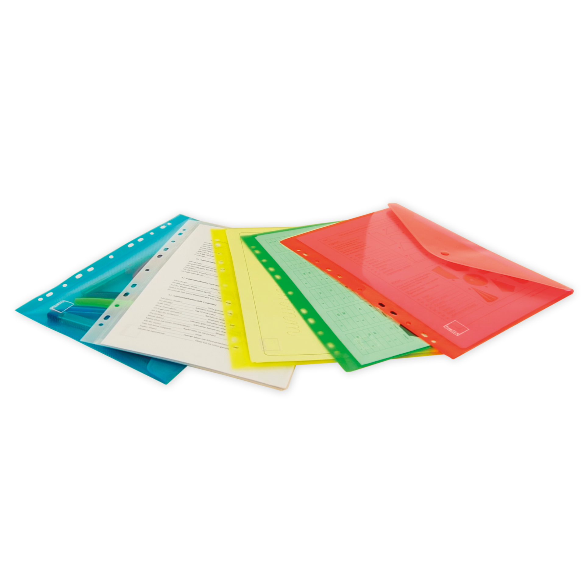 Set Dokumentenmappe A4 zum Abheften, 5-tlg., farbsortiert Set Dokumentenmappe A4 zum Abheften, 5-tlg., farbsortiert