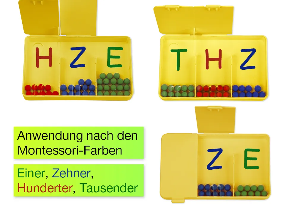 Schüttelbox 3-tlg., mit 20 Perlen