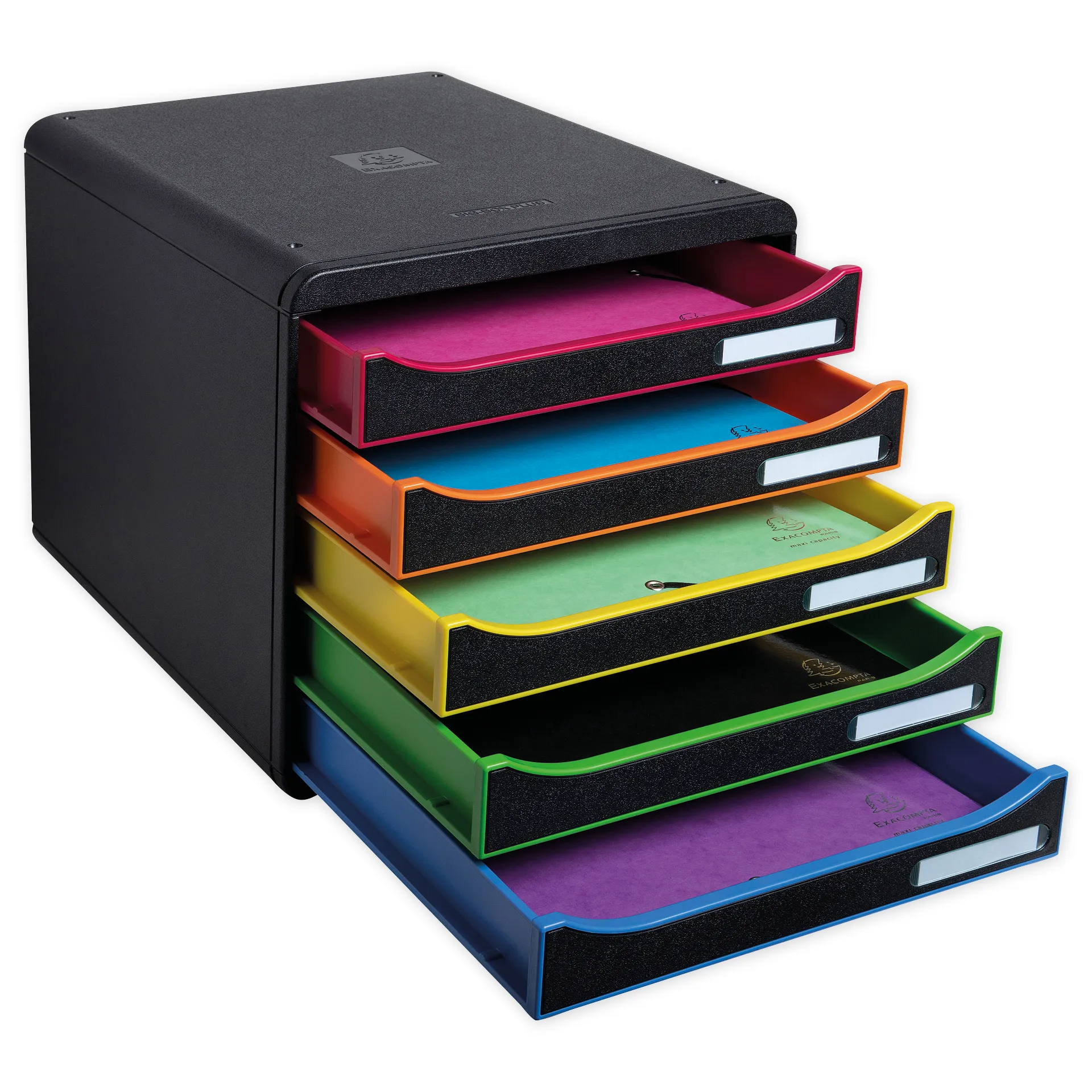 Schubladen-Box A4 "Regenbogen", Kunststoff mit 5 Schüben