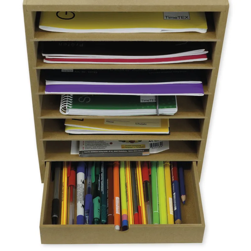 Ablagebox A4 mit 6 Fächer und 1 Schublade