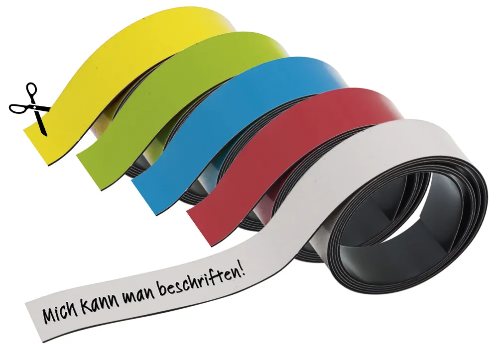 Magnet-Band blanko, farbig, 20 mm, 1 m