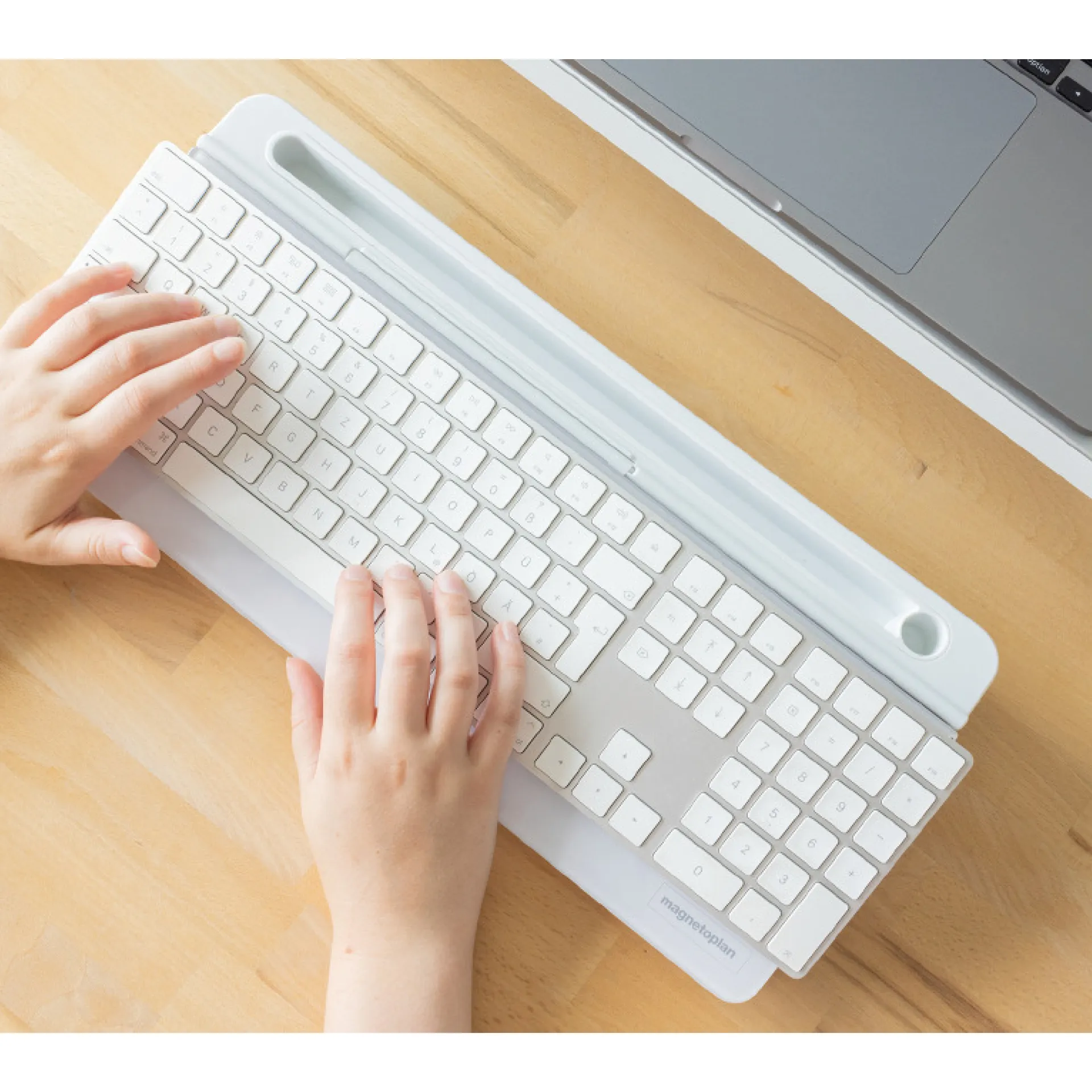 Tisch-Organizer mit beschriftbarer Glasoberfläche, weiß