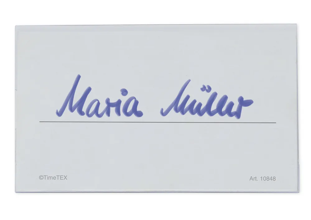 TimeTEX Set Namensschilder mit Clip, 30 Stück, ca. 90x54 mm
