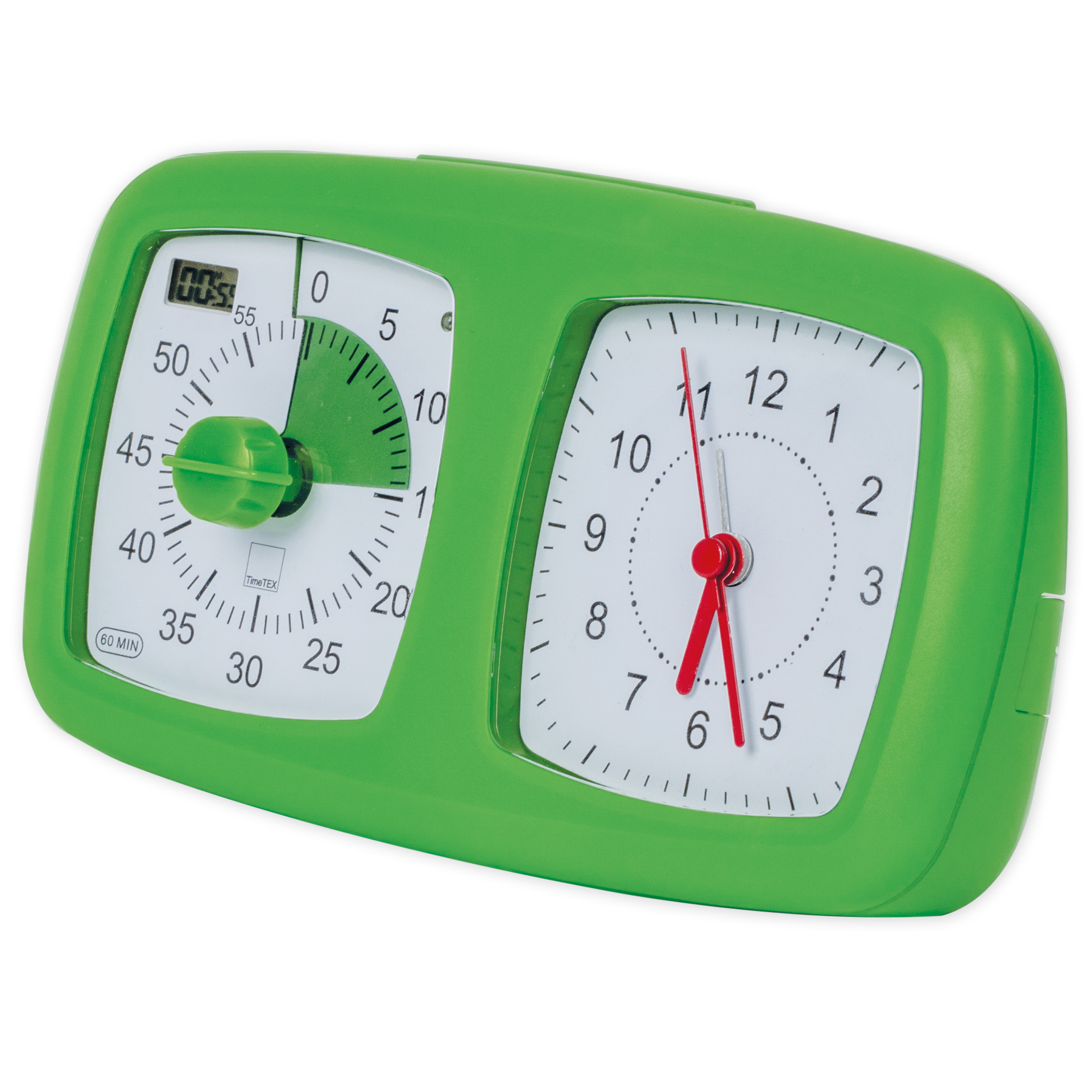 TimeTEX Zeitdauer-Uhr "lautlos" 4in1, grün, 18x10 cm