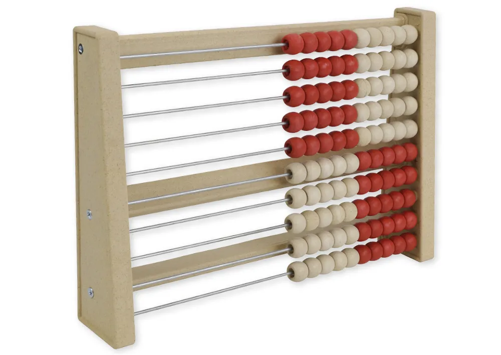Rechenrahmen für 100-er Zahlenraum rot/weiss