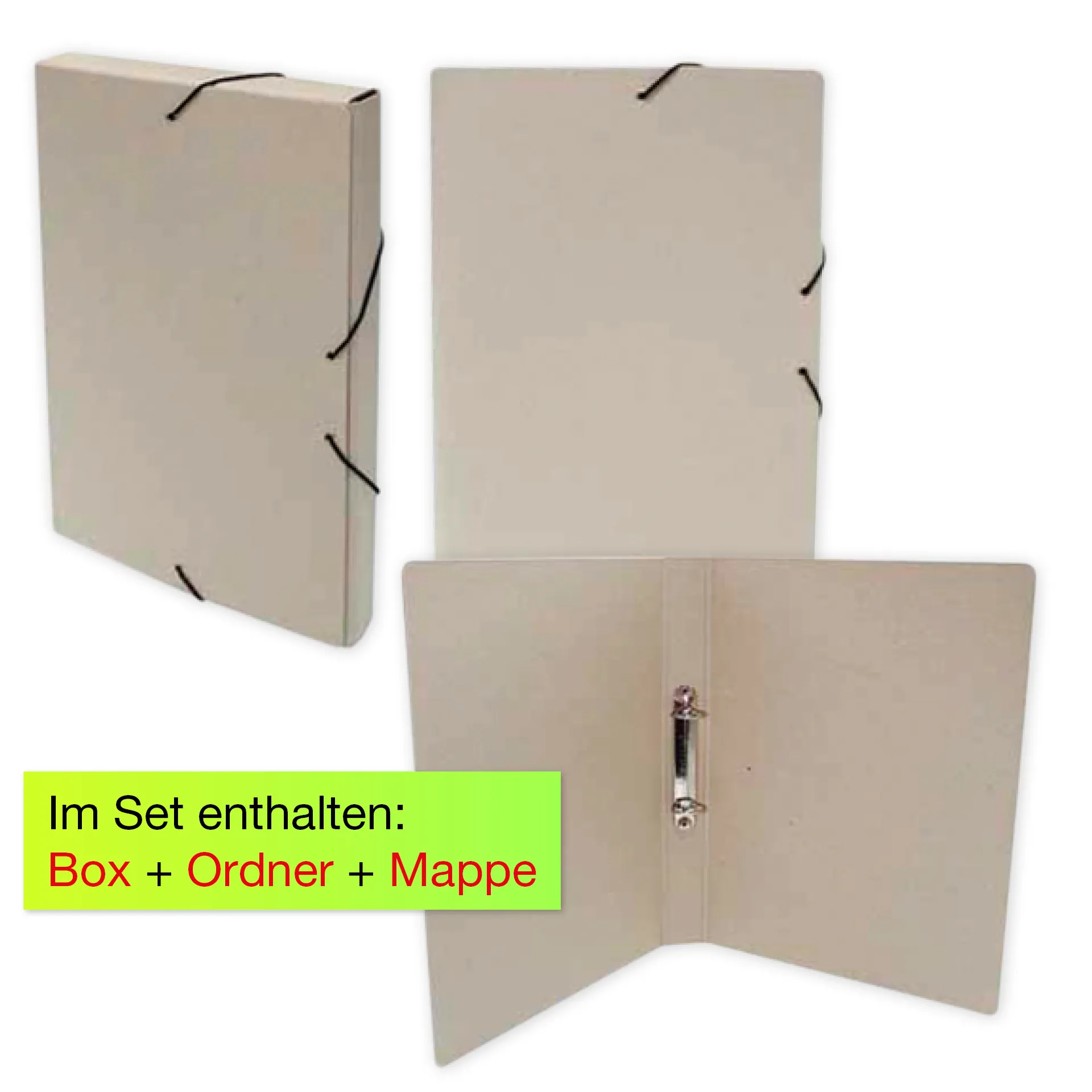 Natura Ablage-Set A4 aus Pappe, 3-tlg.