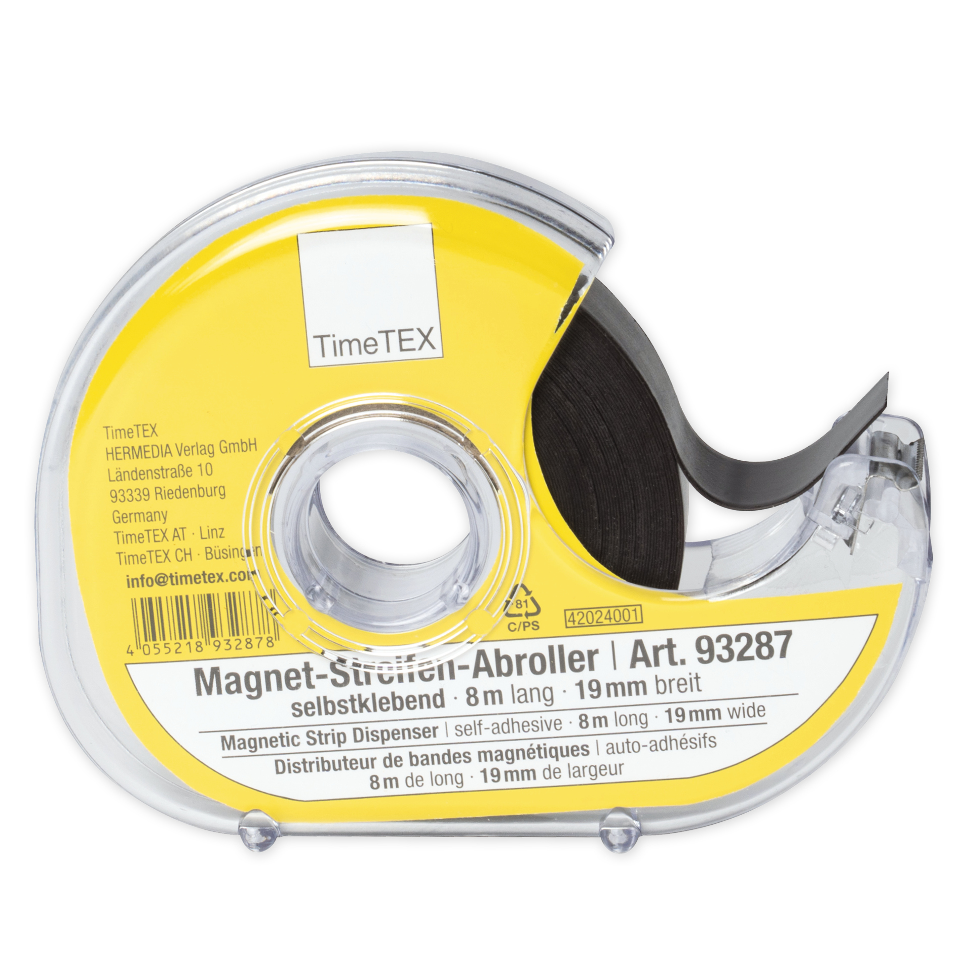 Magnet-Streifen-Abroller, selbstklebend, 19 mm, 8 m
