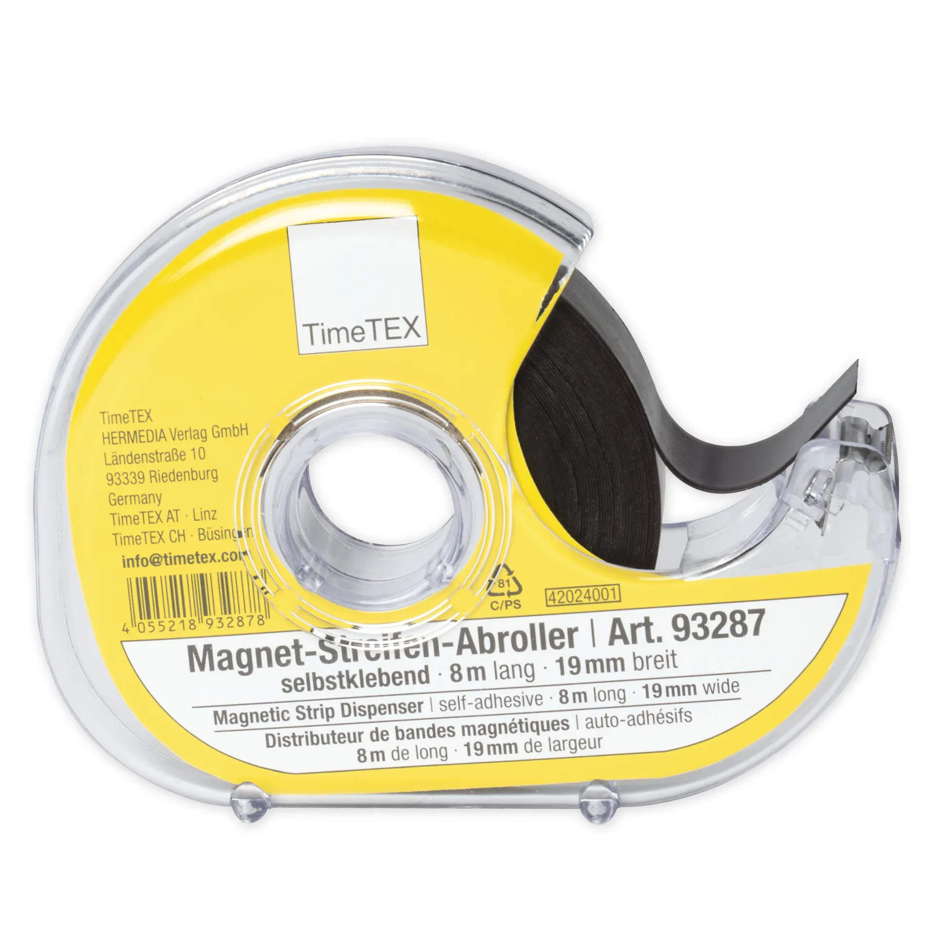 Magnet-Streifen-Abroller, selbstklebend, 19 mm, 8 m