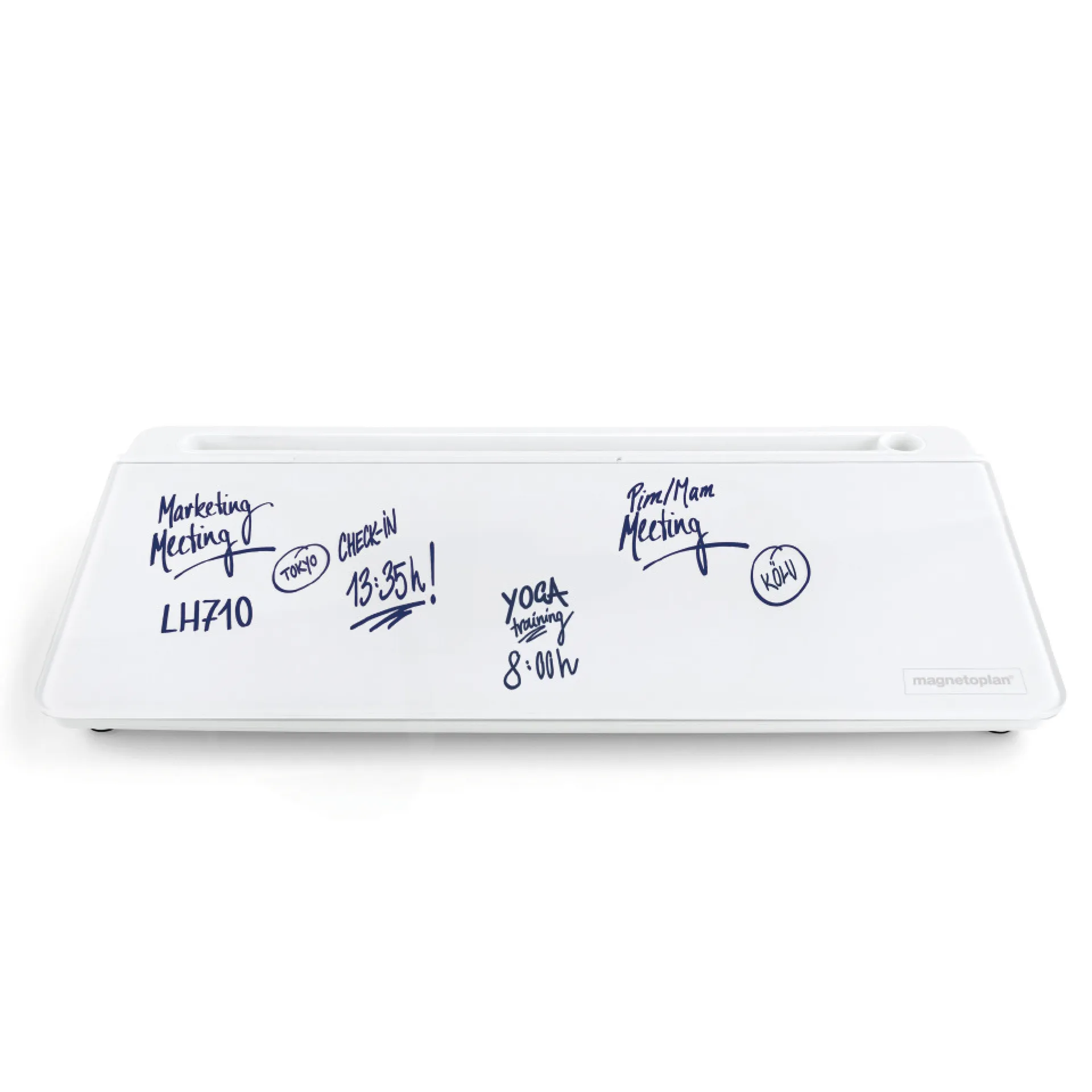 Tisch-Organizer mit beschriftbarer Glasoberfläche, weiß