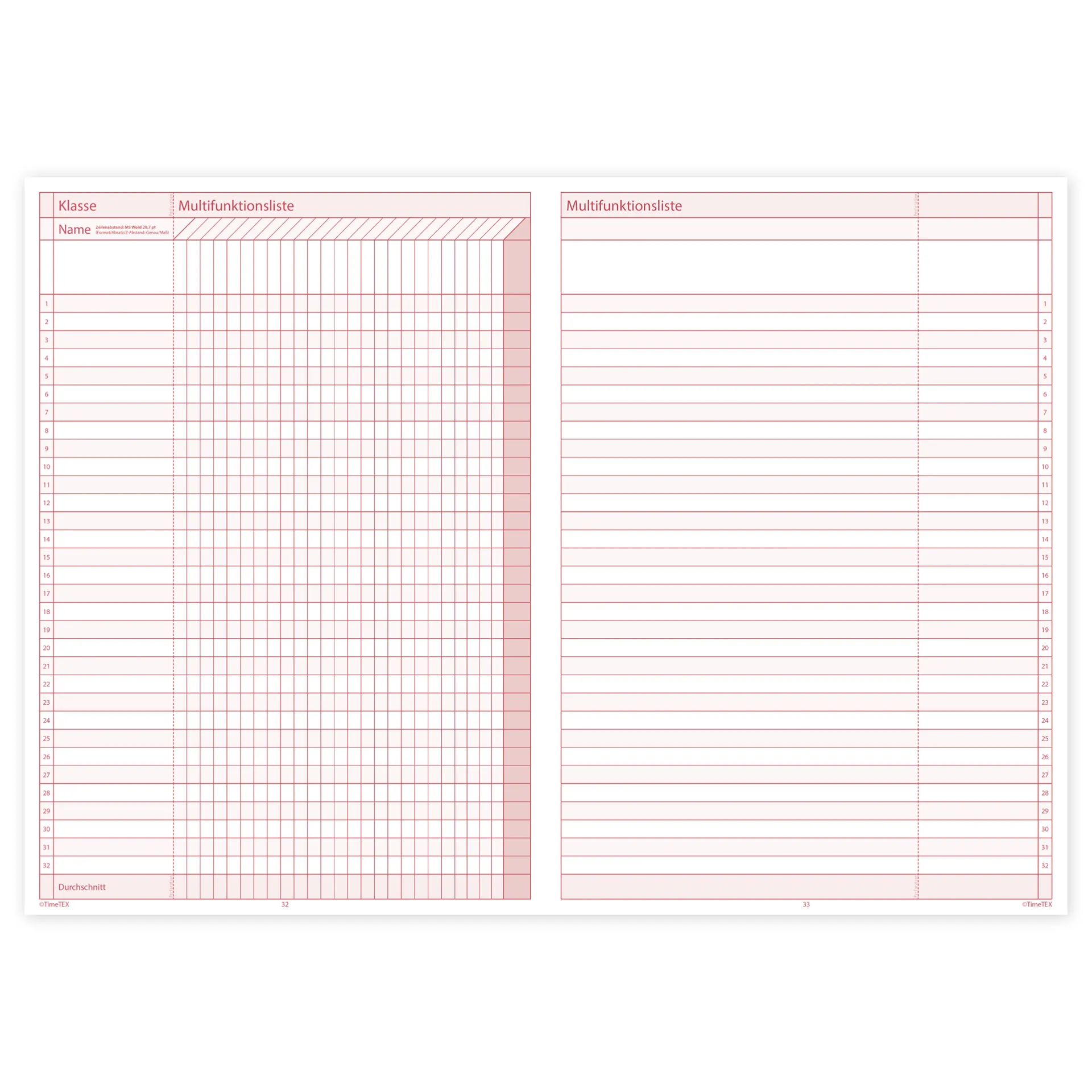 TimeTEX Heft Anwesenheit A4 