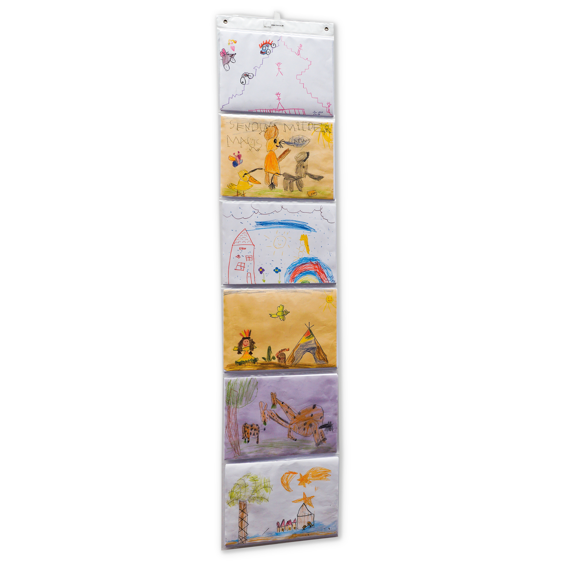 Hänge-Orga-Taschen A4, 6 Einstecktaschen im Querformat, mit Bügel Hänge-Orga-Taschen A4, 6 Einstecktaschen im Querformat, mit Bügel
