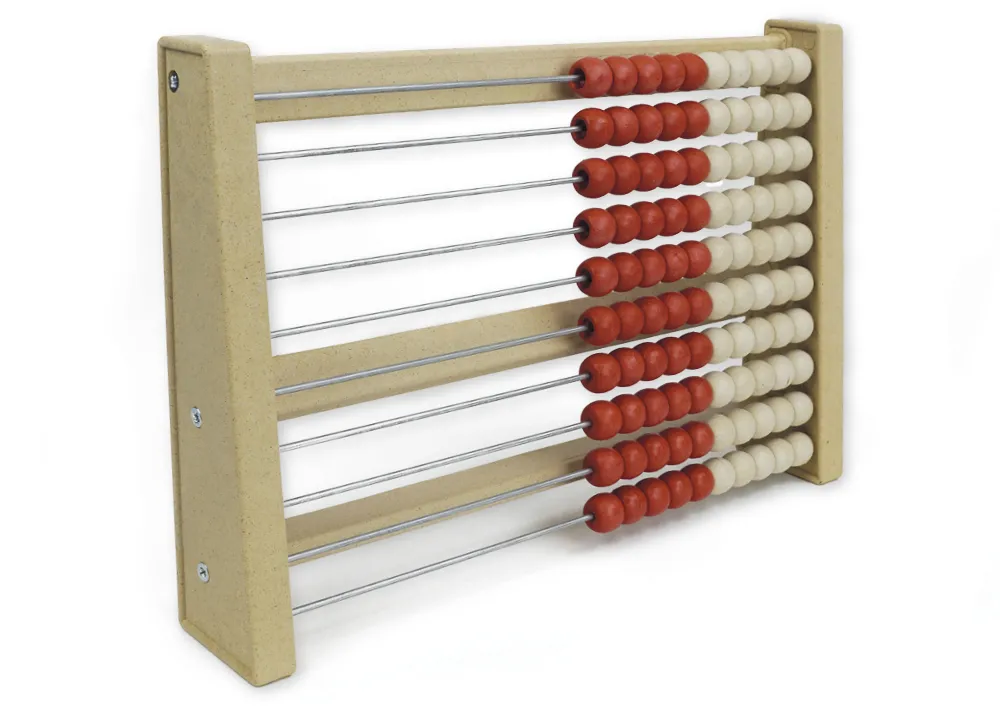 Rechenrahmen für 100-er Zahlenraum rot/weiss