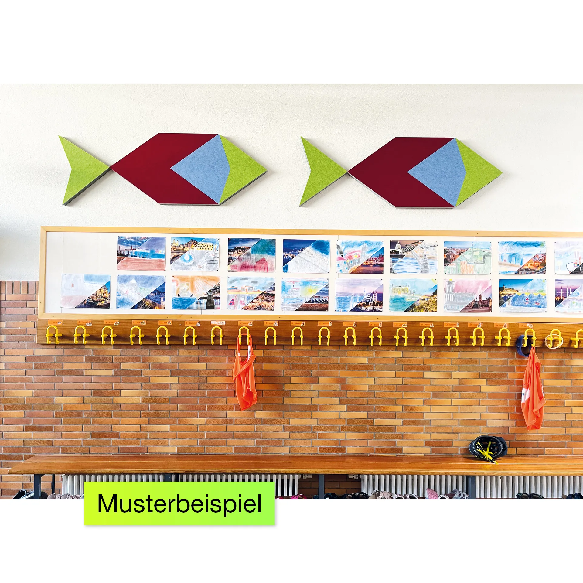 Schallabsorber Silentstar "4 Fische", 117x40 cm, 20-tlg.
