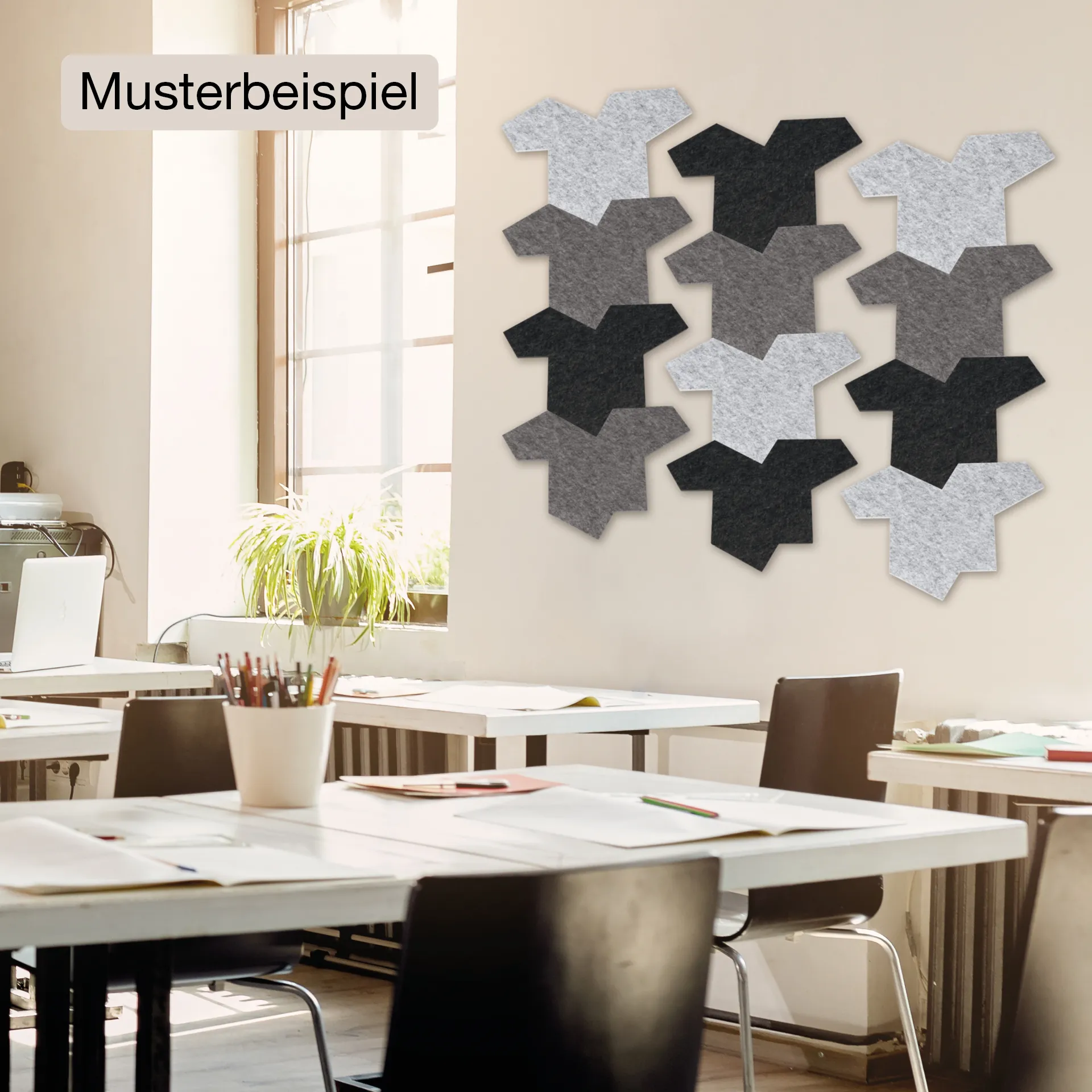 Schallabsorber Silentstar "EinStein" 3 Grautöne, 12 Stück