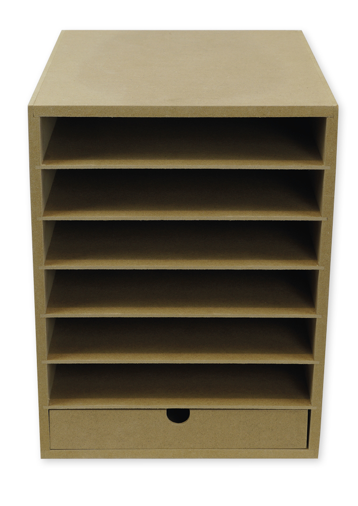 Ablagebox A4 mit 6 Fächer und 1 Schublade Ablagebox A4 mit 6 Fächer und 1 Schublade