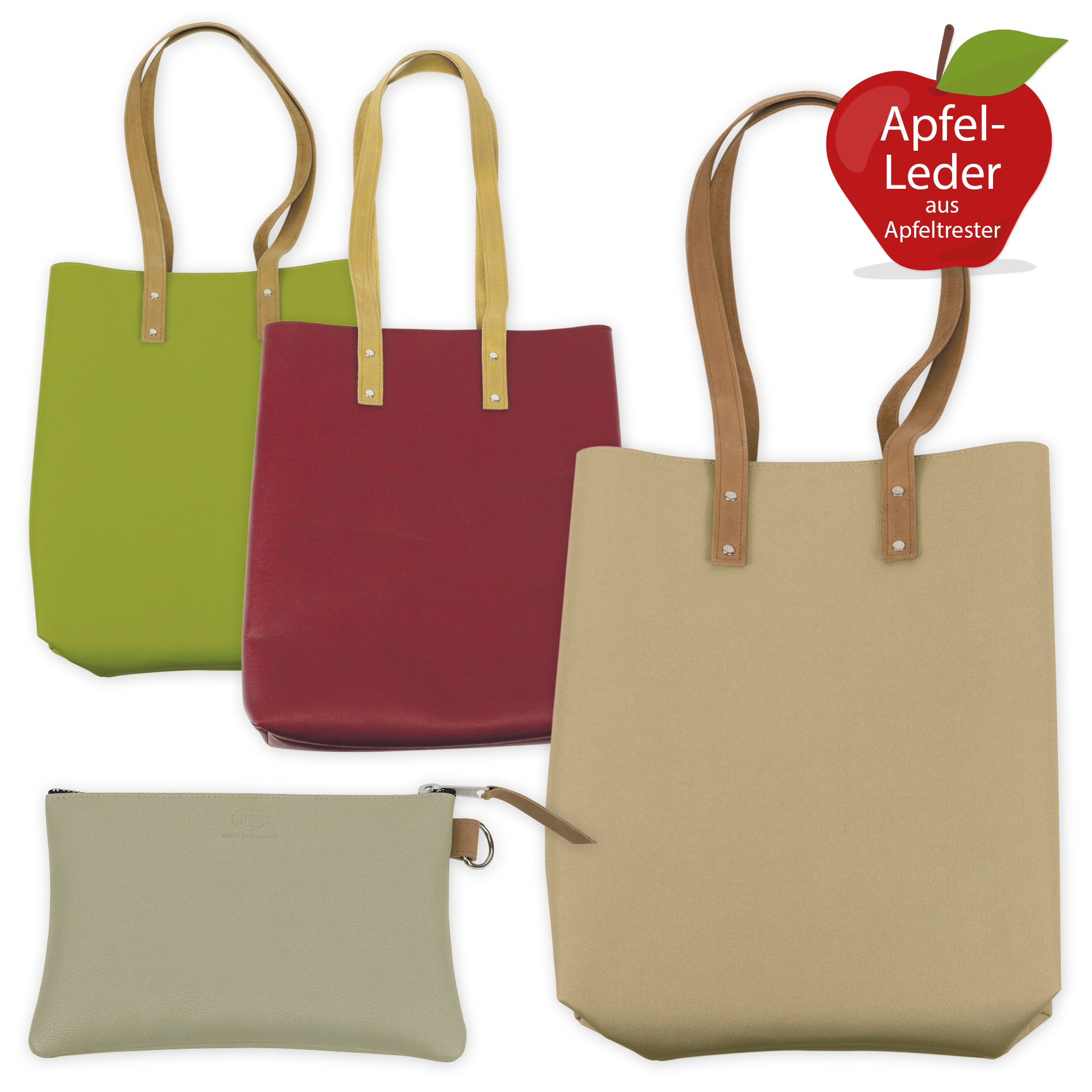 Schultertasche "Mali" aus Apfelleder