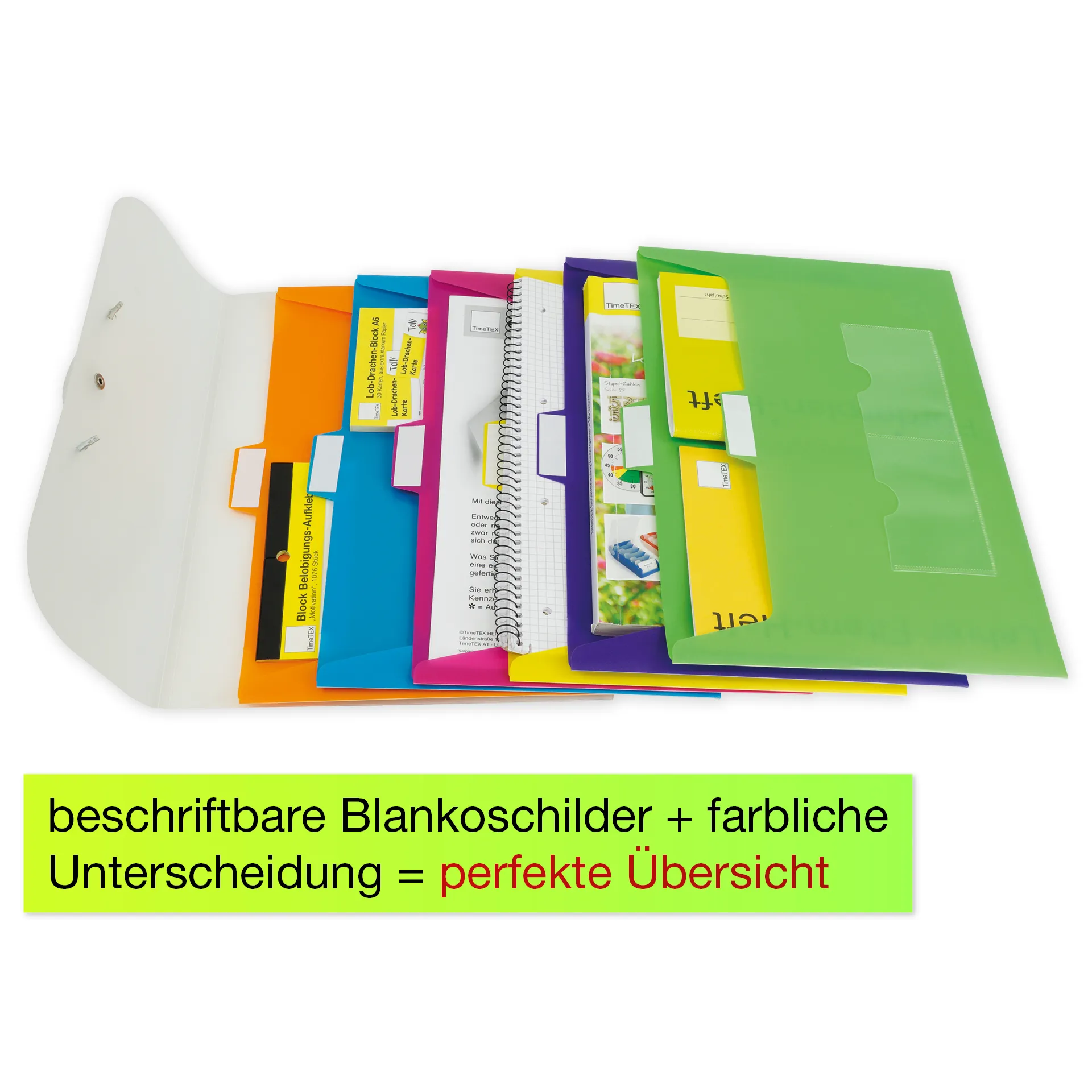 Hänge-Orga-Mappe für A4, 7 Fächer, transparent