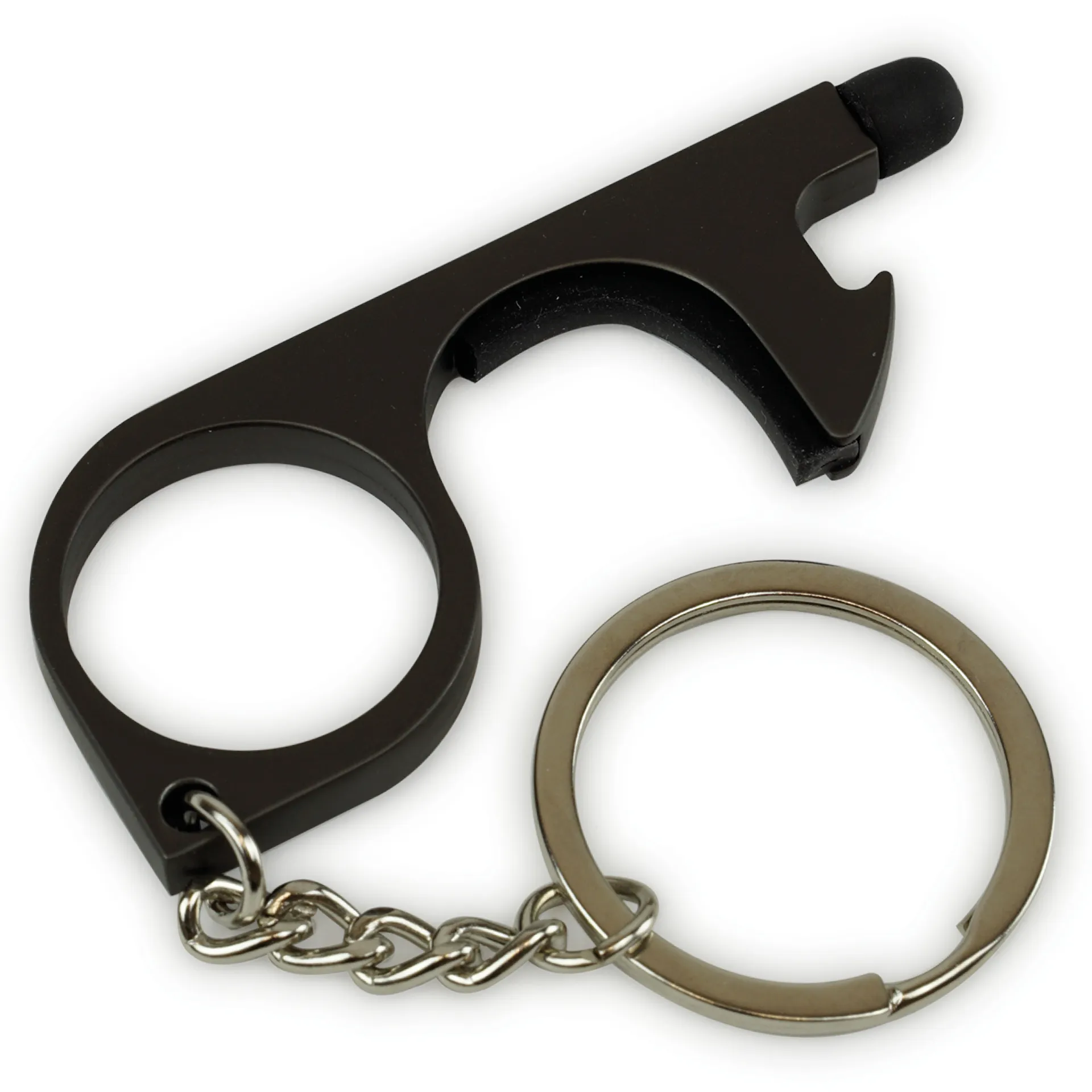 Hygiene-Haken mit Beschichtung und Schlüsselring, schwarz