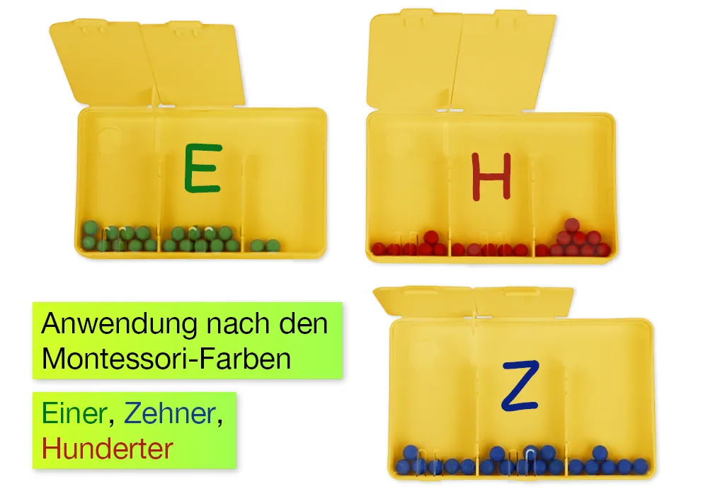 Schüttelbox 3-tlg., mit 20 Perlen