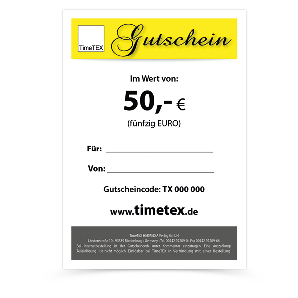 TimeTEX Geschenkgutschein 50,00